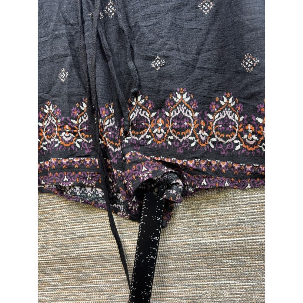 Kendall & Kylie Romper Juniors Size M Black Geometric Long Sleeve V Neck Boho - Picture 8 of 9